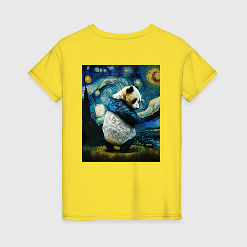 Женская футболка Панда Ван Гога / Желтый – фото 2