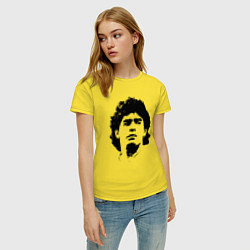 Футболка хлопковая женская Face Maradona, цвет: желтый — фото 2