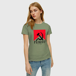 Футболка хлопковая женская USSR Patriot, цвет: авокадо — фото 2