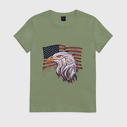 Футболка хлопковая женская American eagle, цвет: авокадо