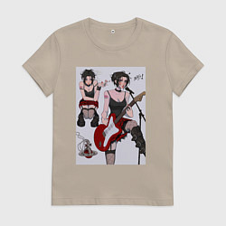 Футболка хлопковая женская Нана аниме, цвет: миндальный