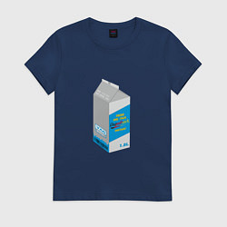Футболка хлопковая женская Milk one pack vagodroch, цвет: тёмно-синий
