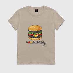 Футболка хлопковая женская VAGburger tyres, цвет: миндальный