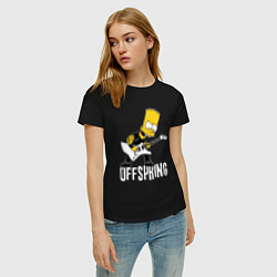 Футболка хлопковая женская Offspring Барт Симпсон рокер, цвет: черный — фото 2