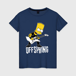 Футболка хлопковая женская Offspring Барт Симпсон рокер, цвет: тёмно-синий