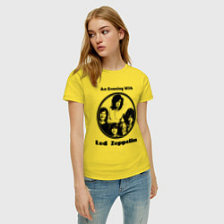 Футболка хлопковая женская Led Zeppelin retro, цвет: желтый — фото 2