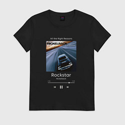 Футболка хлопковая женская Nickelback Rockstar плеер, цвет: черный