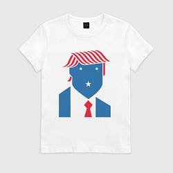 Футболка хлопковая женская USA Trump, цвет: белый