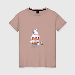 Женская футболка Пасхальный кулич с лавандой