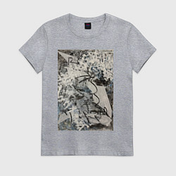 Футболка хлопковая женская Абстракция небо, цвет: меланж