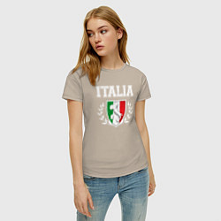 Футболка хлопковая женская Italy map, цвет: миндальный — фото 2