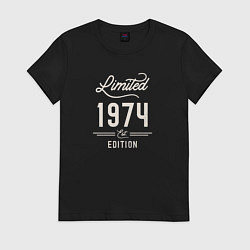 Футболка хлопковая женская 1974 ограниченный выпуск, цвет: черный