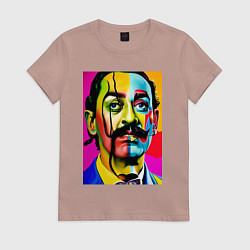 Футболка хлопковая женская Salvador Dali, цвет: пыльно-розовый