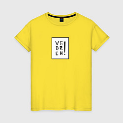 Футболка хлопковая женская VGDRCH, цвет: желтый
