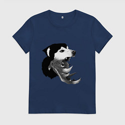 Футболка хлопковая женская The Thing - husky, цвет: тёмно-синий