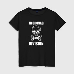 Футболка хлопковая женская Necrovag white division, цвет: черный