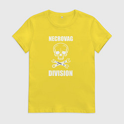 Футболка хлопковая женская Necrovag white division, цвет: желтый