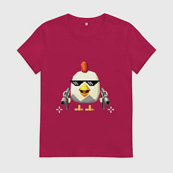 Футболка хлопковая женская Чикен Ган, цвет: маджента