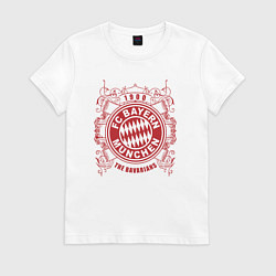 Футболка хлопковая женская FC Bayern, цвет: белый