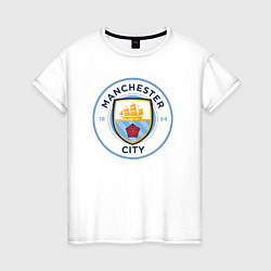 Футболка хлопковая женская Manchester City FC, цвет: белый