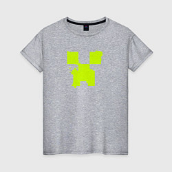 Футболка хлопковая женская Lime Creeper eyes, цвет: меланж