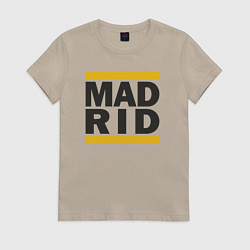 Футболка хлопковая женская Run Real Madrid, цвет: миндальный