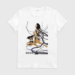 Футболка хлопковая женская Майор Мотоко Кусанаги, цвет: белый