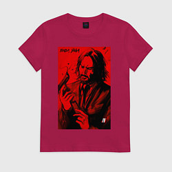 Футболка хлопковая женская John Wick Baba Yaga art, цвет: маджента