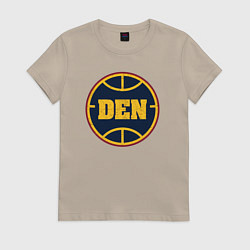 Футболка хлопковая женская Den basketball, цвет: миндальный