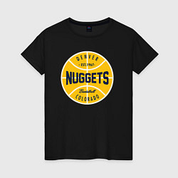 Футболка хлопковая женская Denver Nuggets 1967, цвет: черный