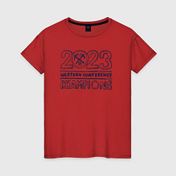 Футболка хлопковая женская 2023 Denver Nuggets, цвет: красный