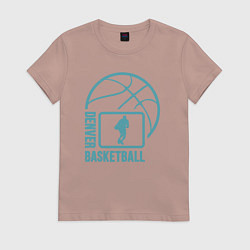 Футболка хлопковая женская Denver basket, цвет: пыльно-розовый