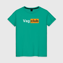 Футболка хлопковая женская Vag club, цвет: зеленый