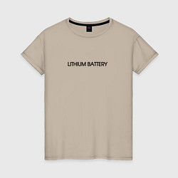 Футболка хлопковая женская Lithium Battery, цвет: миндальный