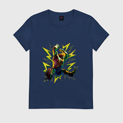Футболка хлопковая женская Street Fighter 6 Blanka, цвет: тёмно-синий