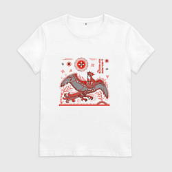 Футболка хлопковая женская Птица Сирин, цвет: белый