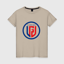 Футболка хлопковая женская PSG LGD logo, цвет: миндальный