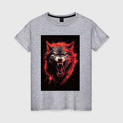 Футболка хлопковая женская Red wolf, цвет: меланж