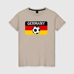 Футболка хлопковая женская Football Germany, цвет: миндальный