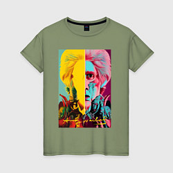 Женская футболка Andy Warhol - self-portrait - neural network