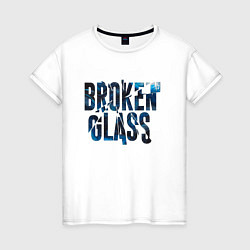 Футболка хлопковая женская Broken glass, цвет: белый