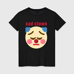 Футболка хлопковая женская Sad clown, цвет: черный