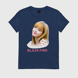 Футболка хлопковая женская Lisa Blackpink, цвет: тёмно-синий