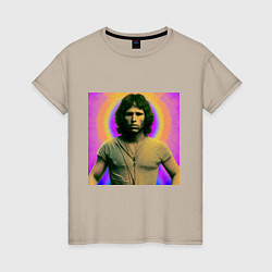 Женская футболка Jim Morrison Galo Glitch Art