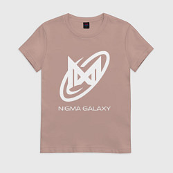 Футболка хлопковая женская Nigma Galaxy logo, цвет: пыльно-розовый