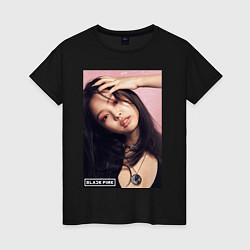 Футболка хлопковая женская Jennie Blackpink photo, цвет: черный