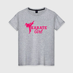 Футболка хлопковая женская Girl karate, цвет: меланж