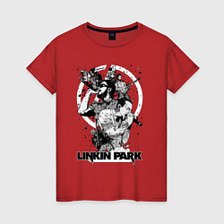 Футболка хлопковая женская Linkin Park all, цвет: красный