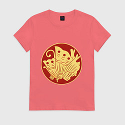 Футболка хлопковая женская Фукухара Тайра Total War: Shogun 2, цвет: коралловый