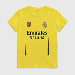 Футболка хлопковая женская Винисиус Жуниор ФК Реал Мадрид форма 2324 домашняя, цвет: желтый